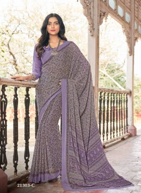 Purple Colour Star Chiffon 94 Edition By Ruchi Chiffon Daily Wear Saree Catalog 21303 C